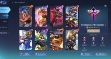 Quase todos hero e 221 skins - elo mais alto (mitico 23*)