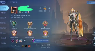 Quase todos hero e 221 skins - elo mais alto (mitico 23*)