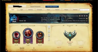 Conta LOL prata 1, 105 skins 10 pages de runa