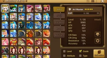 Reroll Summoners War lvl10 com Hanwul Pintor de Luz