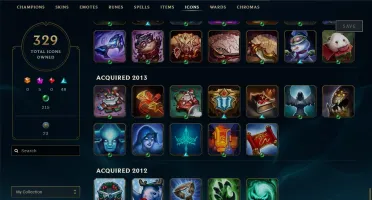 Conta nível 370 com 549 skins desde 2011