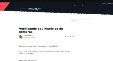 Conta valorant R$3400 gastos em skins