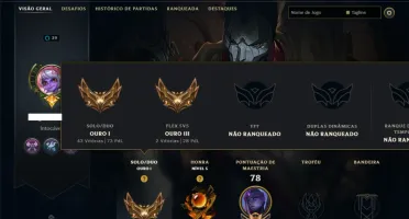 Ouro 1 com 50 Champs e 6 Skins