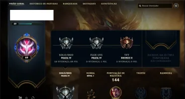 Conta prata 4 com 55 champs e 35 skins