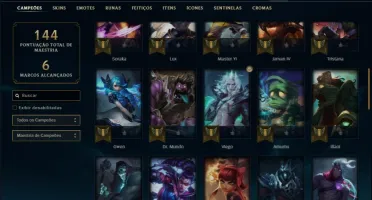 Conta prata 4 com 55 champs e 35 skins