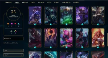 Conta prata 4 com 55 champs e 35 skins