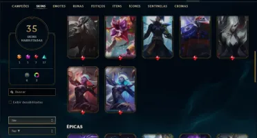 Conta prata 4 com 55 champs e 35 skins