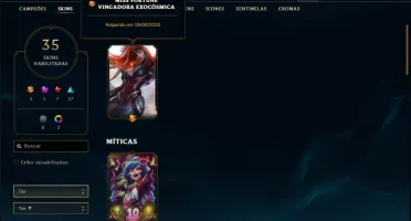Conta prata 4 com 55 champs e 35 skins