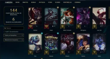 Conta prata 4 com 55 champs e 35 skins
