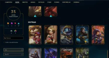 Conta prata 4 com 55 champs e 35 skins