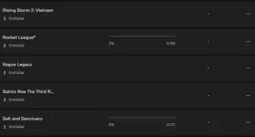 Conta nunca usada da Epic Games com 39 jogos