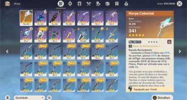 Conta Genshin Impact Venti, Qiqi e Harpa celestial - AR32
