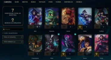 Conta LOL, LVL 42 com skins e RP
