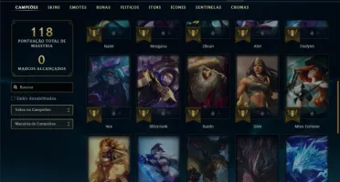 Unranked com 40 Champs e 10 Skins ( MAIN SUP )