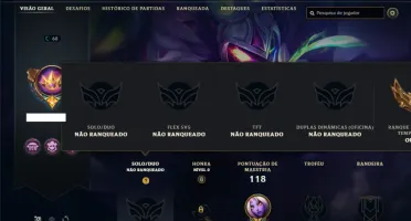 Unranked com 40 Champs e 10 Skins ( MAIN SUP )
