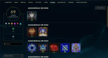 Unranked com 45 Champs e 8 Skins