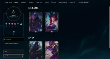 Unranked com 45 Champs e 8 Skins