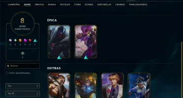 Unranked com 45 Champs e 8 Skins