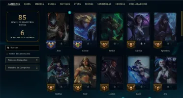 Unranked com 45 Champs e 8 Skins