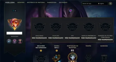 Unranked com 45 Champs e 8 Skins