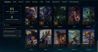 Unranked com 45 Champs e 8 Skins