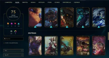 Conta ouro 2 com 75 skins e 138 champs
