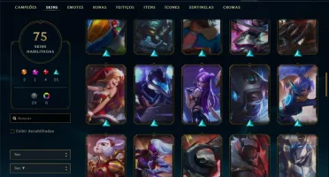 Conta ouro 2 com 75 skins e 138 champs