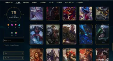 Conta ouro 2 com 75 skins e 138 champs