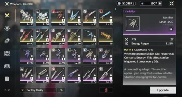 Wuthering Waves UL 80 19 Perso 5 estrelas + 11 Armas 5 estre