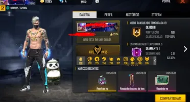 CONTA FREE FIRE GEMADA CALÇA ANGELICAL E MAIS.