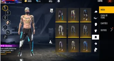 CONTA FREE FIRE GEMADA CALÇA ANGELICAL E MAIS.