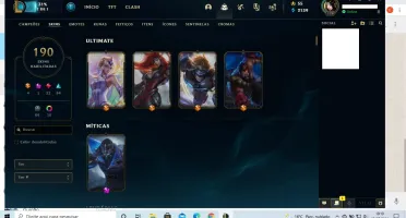 Conta 190 skins (das mais variadas). Leia a descrição.