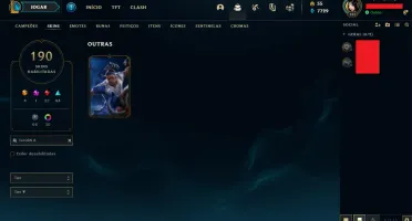 Conta 190 skins (das mais variadas). Leia a descrição.