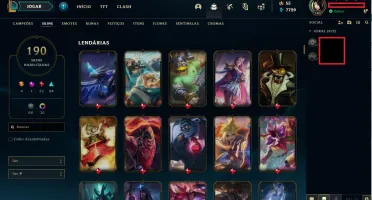 Conta 190 skins (das mais variadas). Leia a descrição.