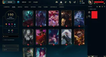 Conta 190 skins (das mais variadas). Leia a descrição.