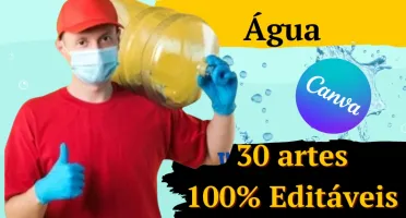 Pack Canva para Distribuidora de Água com 30 Artes