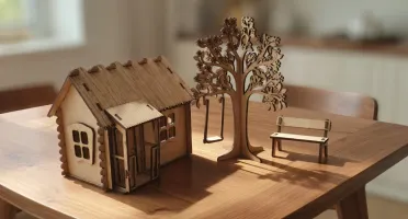 Mini Casinha da fazenda com banco, arvore e balanço MDF...