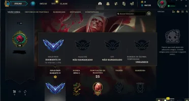 Conta LOL - Diamante IV, 58% de WR(E-MAIL NÃO VERIFICADO)