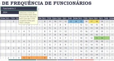 Planilha Controle De Frequencia Do Funcionario - Editavel