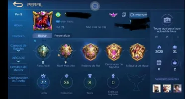 CONTA MOBILE LEGENDS - EX MÍTICO (ÉPICO 2)