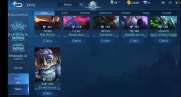 CONTA MOBILE LEGENDS - EX MÍTICO (ÉPICO 2)