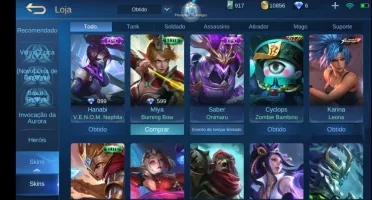 CONTA MOBILE LEGENDS - EX MÍTICO (ÉPICO 2)