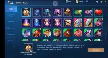 CONTA MOBILE LEGENDS - EX MÍTICO (ÉPICO 2)