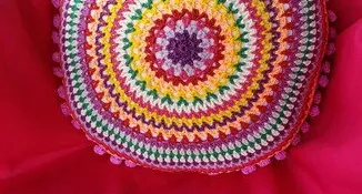 Capa de Almofada em Crochê Mandala Taj