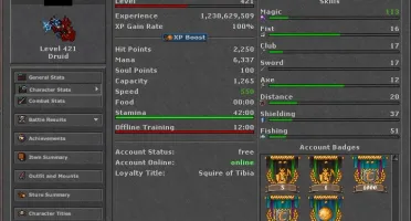 Tibia - ED 420 com Elementalist full em non pvp
