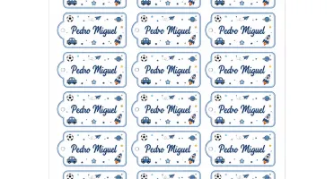 Folha com 27 Etiquetas Personalizadas para Roupas