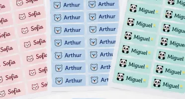 Folha com 27 Etiquetas Personalizadas para Roupas