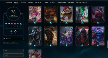 Mestre com 150 Champs e 78 Skins ( 429 PDL ) +6 Prestigios