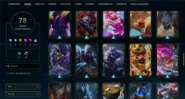 Mestre com 150 Champs e 78 Skins ( 429 PDL ) +6 Prestigios