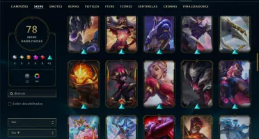 Mestre com 150 Champs e 78 Skins ( 429 PDL ) +6 Prestigios